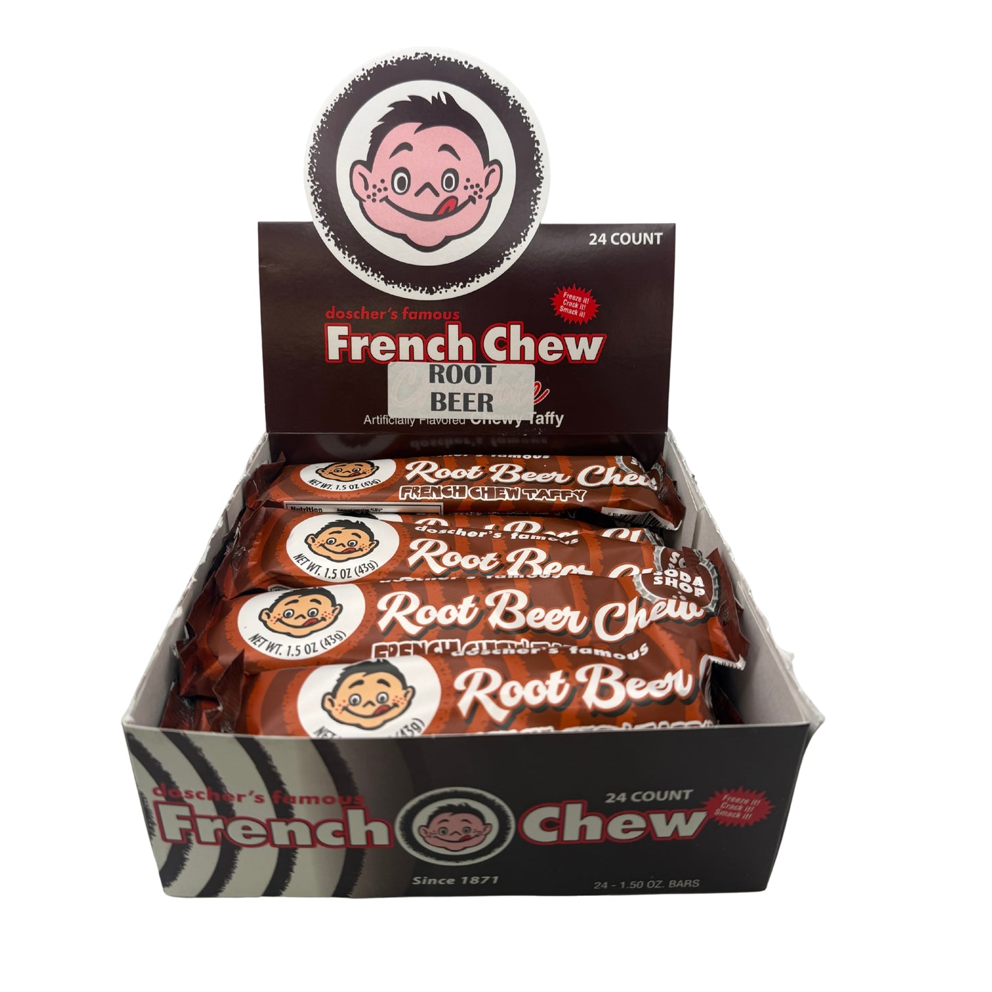 doscher's French Chew Root Beer Chew Taffy, 1.5oz Bar, 24ct