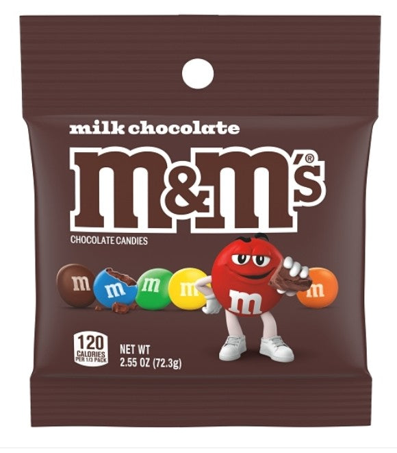 M&M's Milk Chocolate Peg Pack, 2.55 Ounce, 12ct