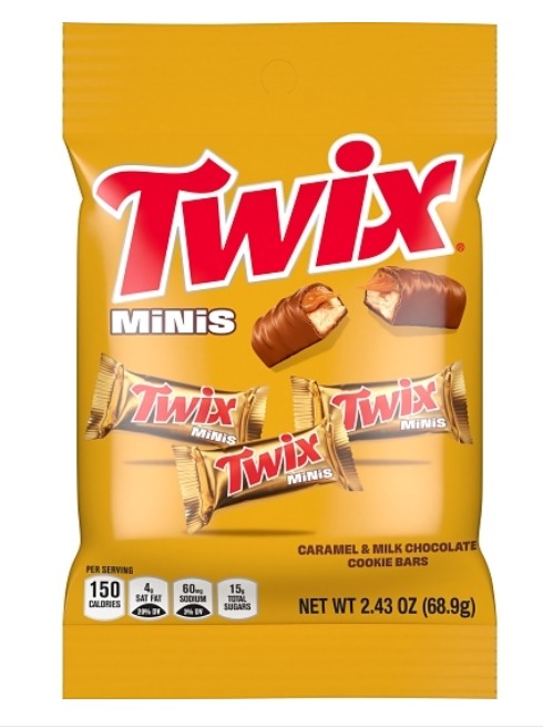 Twix Miniature Peg Pack, 2.43 Ounce, 10ct