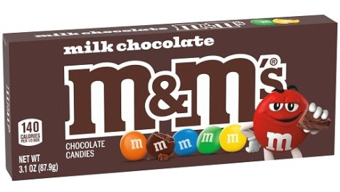 M&M's Milk Chocolate Candy 3.1oz Theater Box 12ct