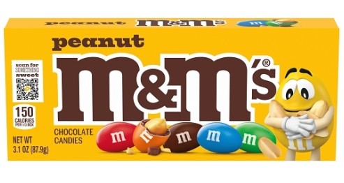 M&M's Peanut Chocolate Candy 3.1oz Theater Box 12ct