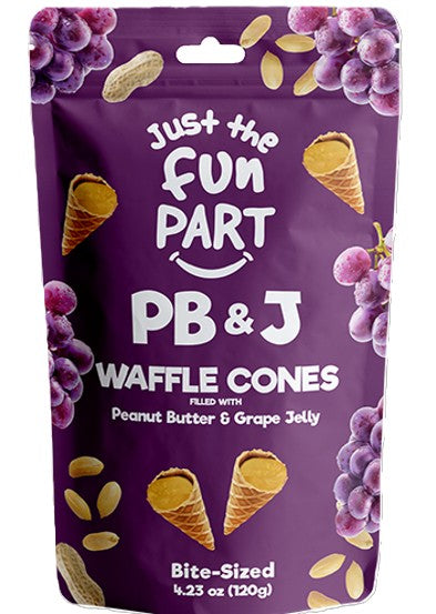 Just the Fun Part Waffle Cones PB&J Grape 6ct
