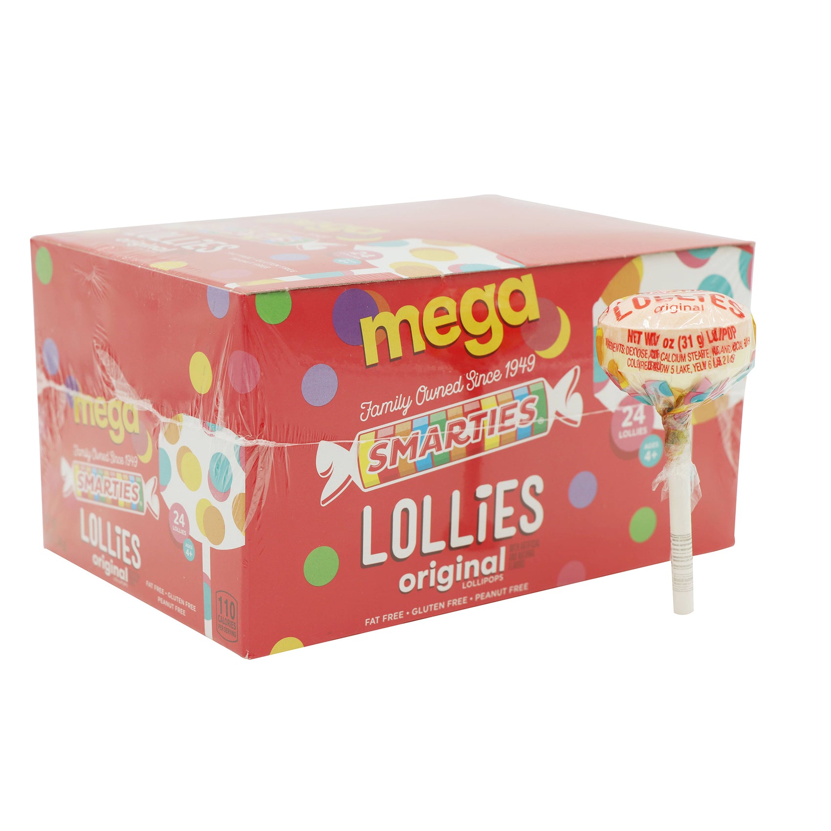 Smarties Mega Lollies, 1.1oz Pop, 24ct Case
