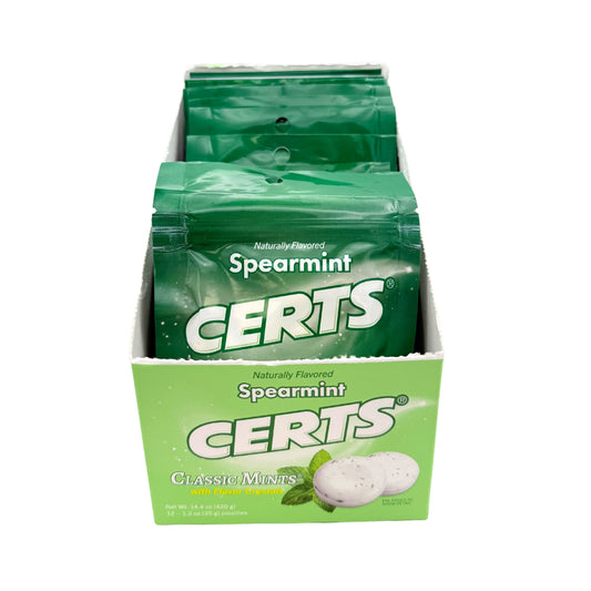 Certs Spearmint Classic Mints w/Flavor Crystals 1.2oz, 12ct