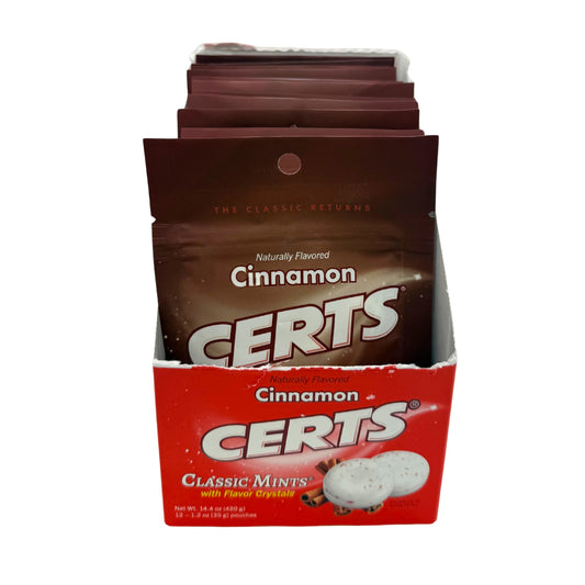 Certs Cinnamon Classic Mints w/Flavor Crystals 1.2oz, 12ct