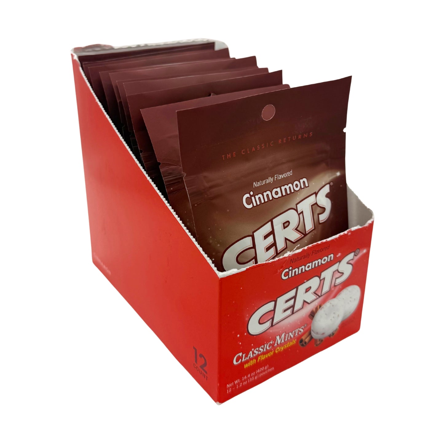 Certs Cinnamon Classic Mints w/Flavor Crystals 1.2oz, 12ct