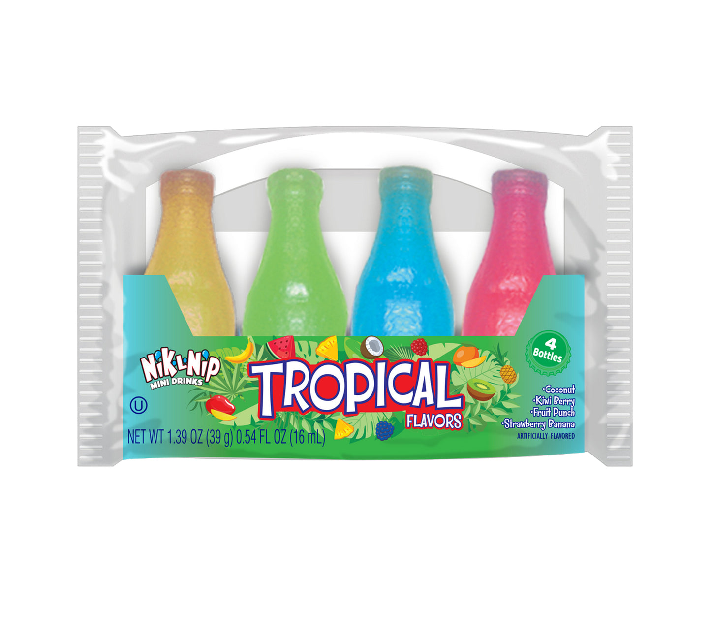 Tropical Nik-L-Nips Wax Bottles (4pk), 18ct