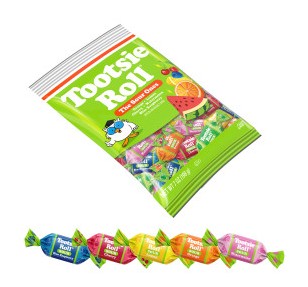 Tootsie Fruit Chews Assorted Sour Fruit Flavors 7oz Peg Bag, 8ct