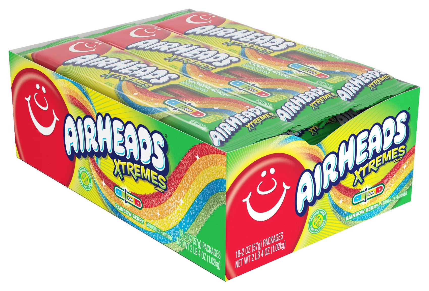 Airheads Xtremes Sour Belts Candy 2oz, 18ct