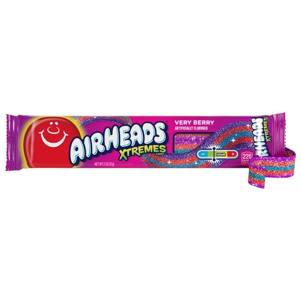 Airheads Xtremes Very Berry Sour Belts 2oz, 18ct