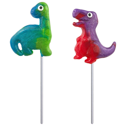 Glitter Swirl Dinosaur Hard Candy Lollipop 1oz, 24ct Display