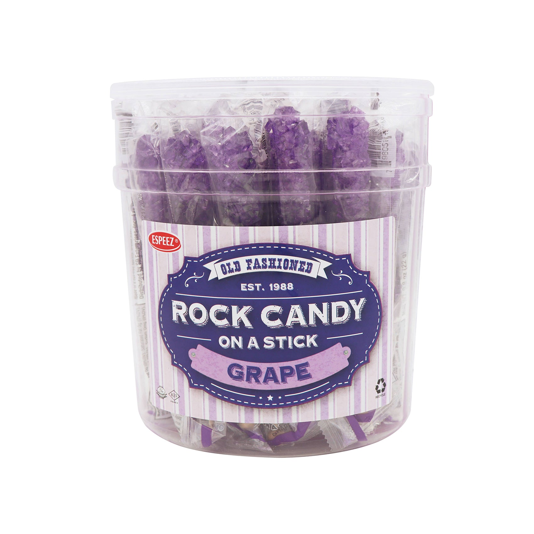 Rock Candy Sticks Grape, 0.8oz, 36ct Tub
