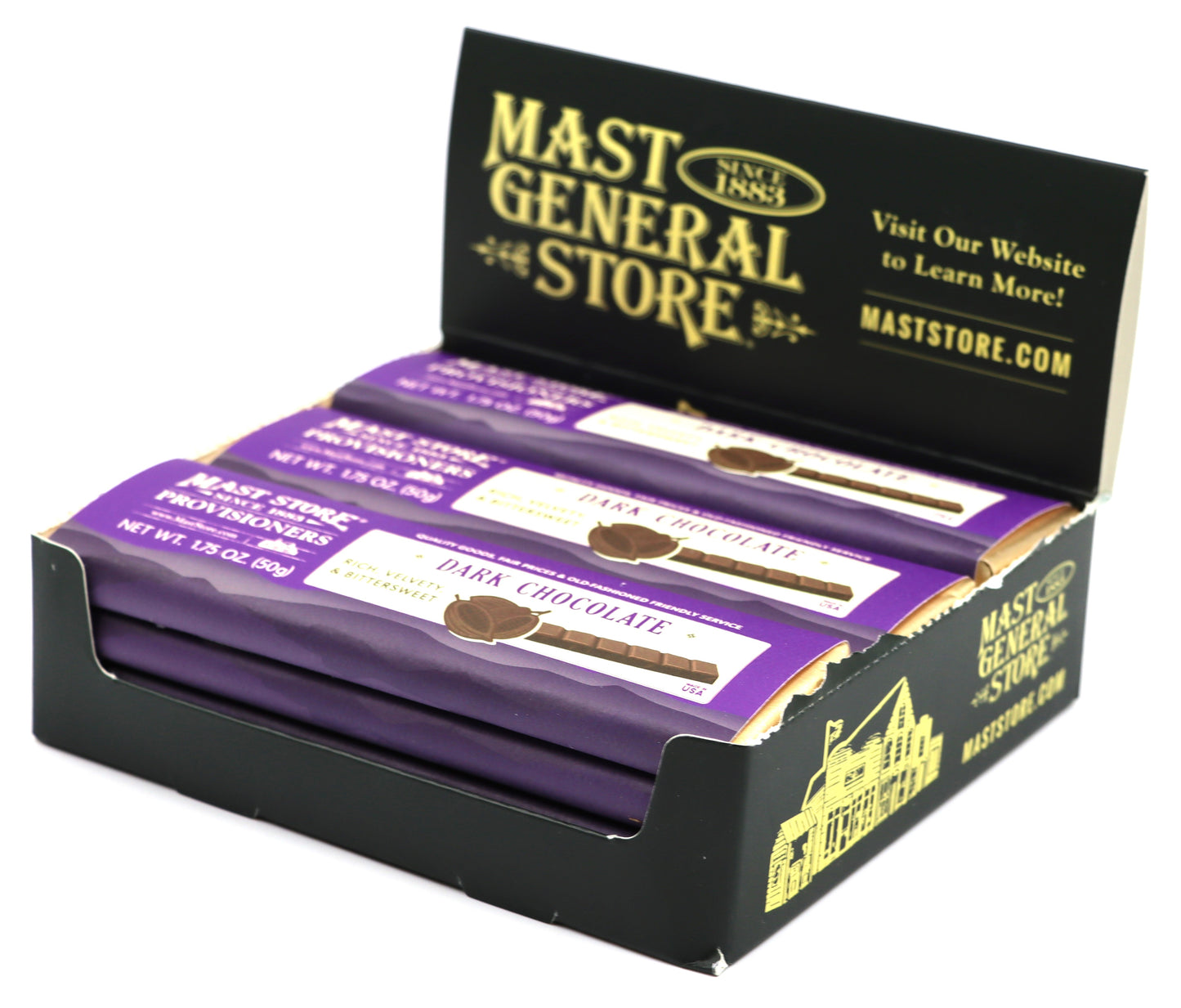 Mast General Chocolate Bar - Dark, 12ct