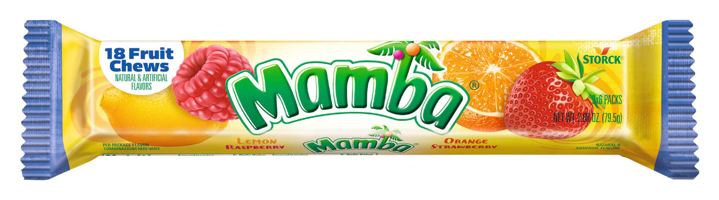 Mamba Fruit Chews 2.8oz Stick Pack, 24ct 