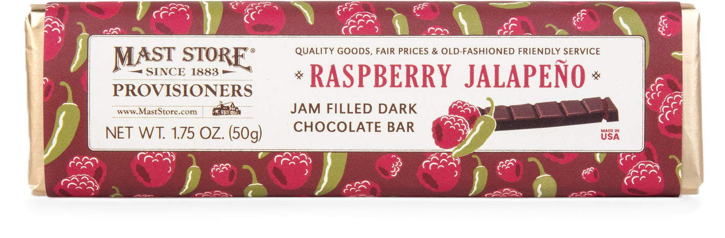 Mast General Dark Chocolate Bar – Raspberry Jalapeño, 12ct