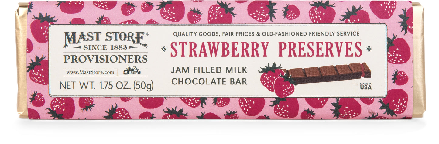 Mast General Chocolate Bar - Milk Strawberry Preserves, 12ct