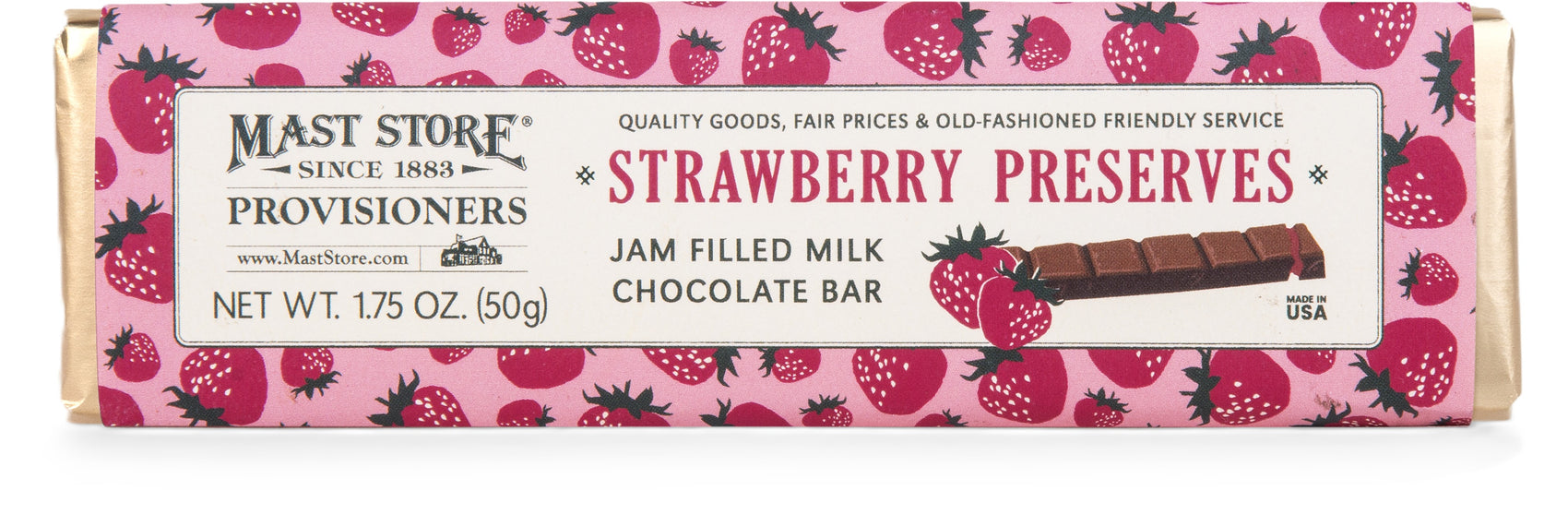 Mast General Choc Bar Milk Strwbry Preserve 12ct