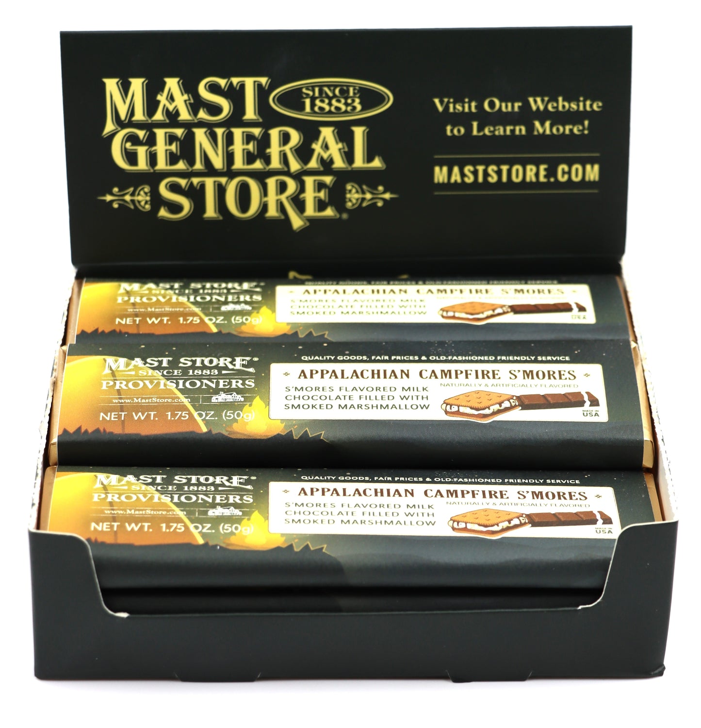 Mast General Chocolate Bar - Appalachian Campfire S'mores, 12ct