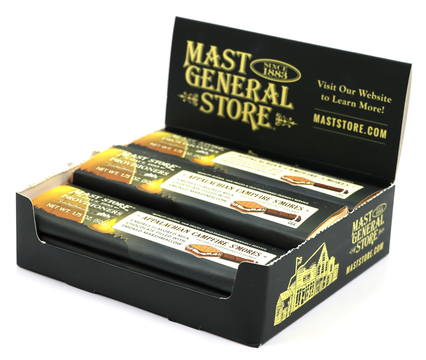 Mast General Chocolate Bar - Appalachian Campfire S'mores, 12ct