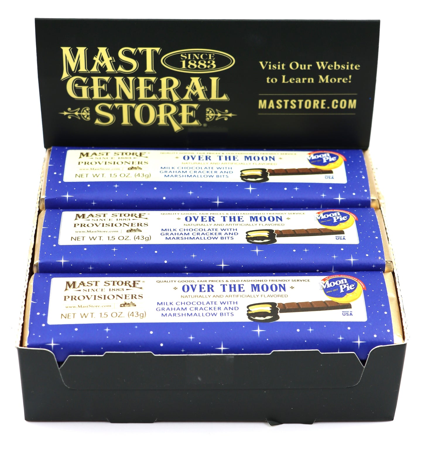 Mast General Chocolate Bar - Moon Pie Over the Moon, 12ct