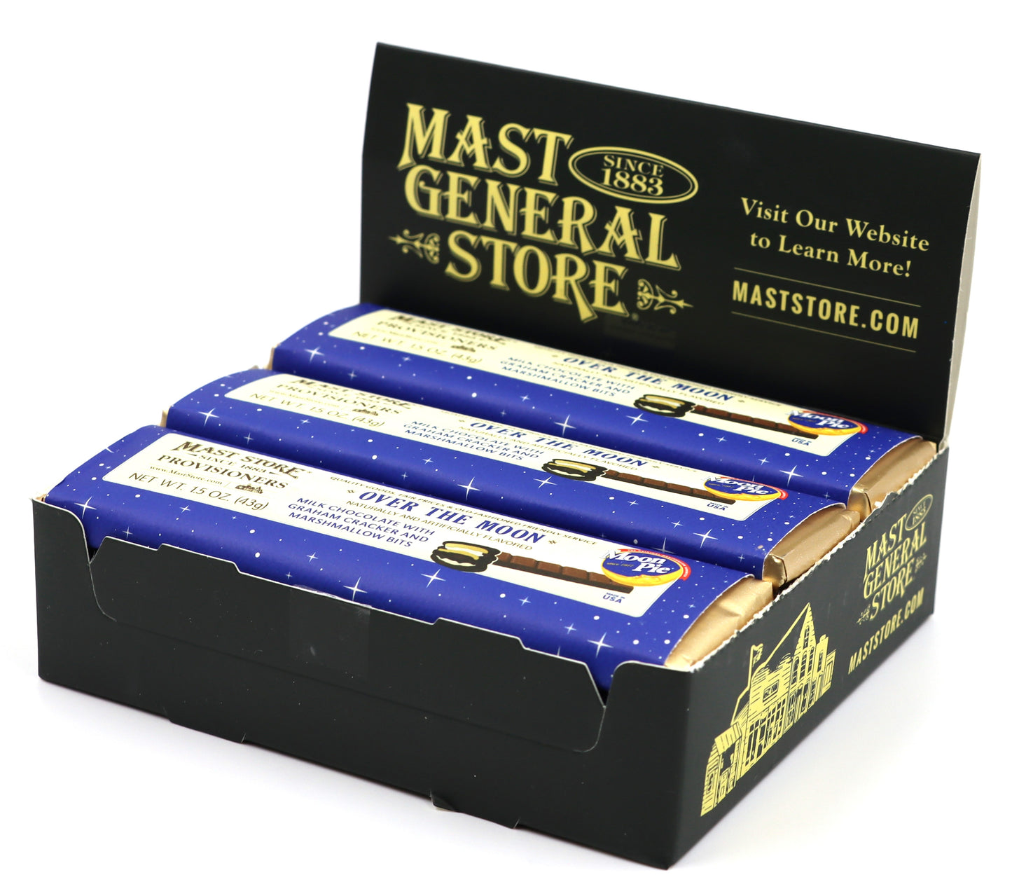 Mast General Chocolate Bar - Moon Pie Over the Moon, 12ct