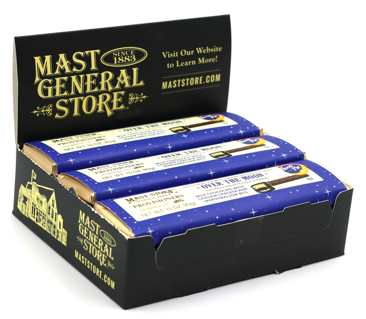 Mast General Chocolate Bar - Moon Pie Over the Moon, 12ct