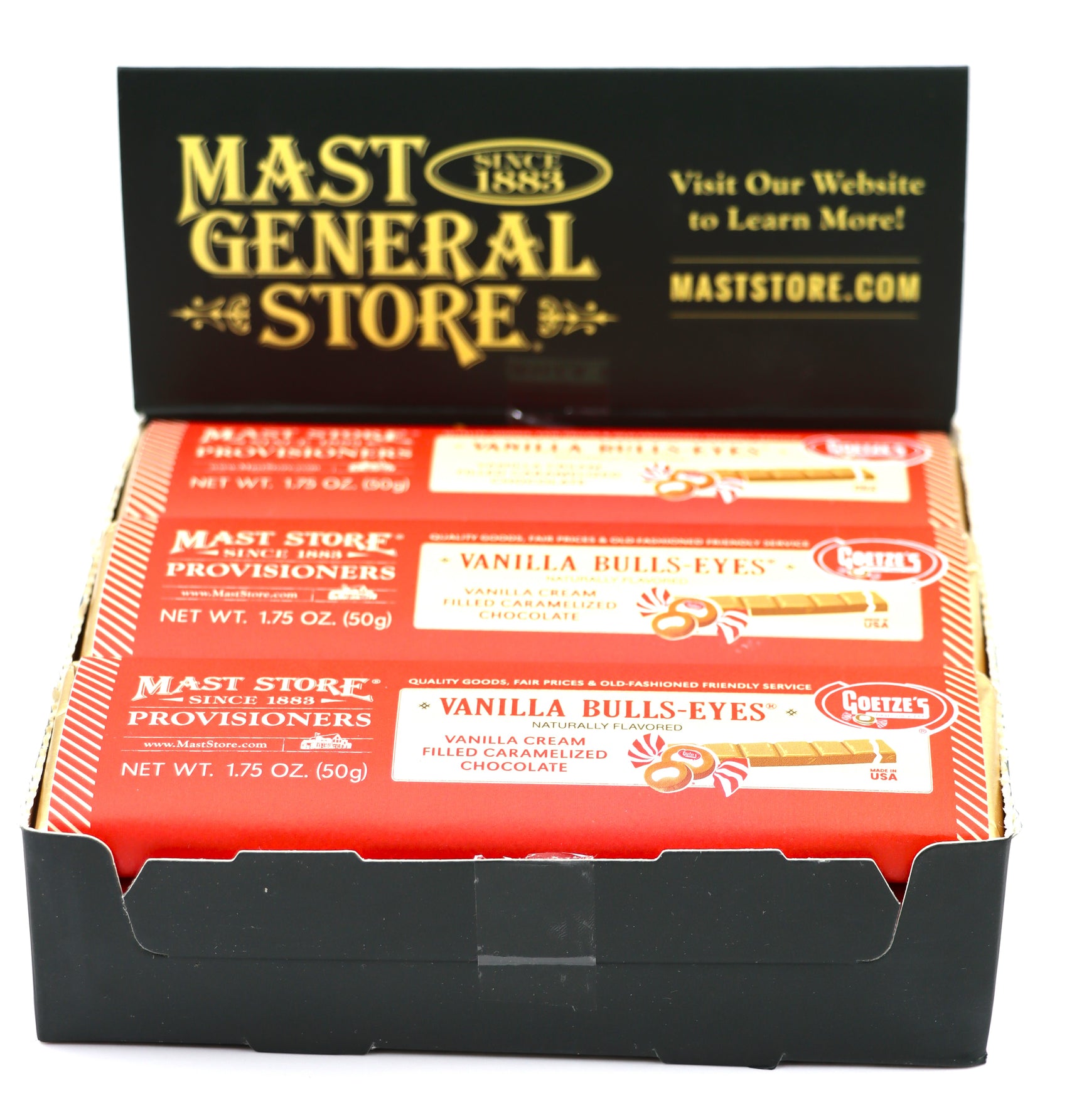 Mast General Chocolate Bar - Goetze's Vanilla Bullseye, 12ct