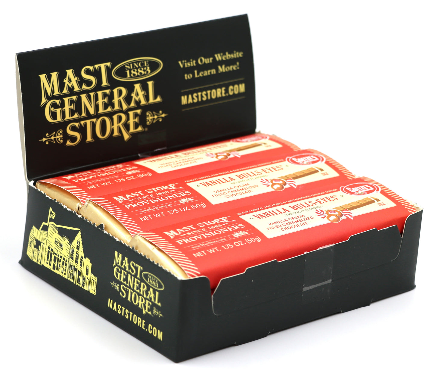 Mast General Chocolate Bar - Goetze's Vanilla Bullseye, 12ct