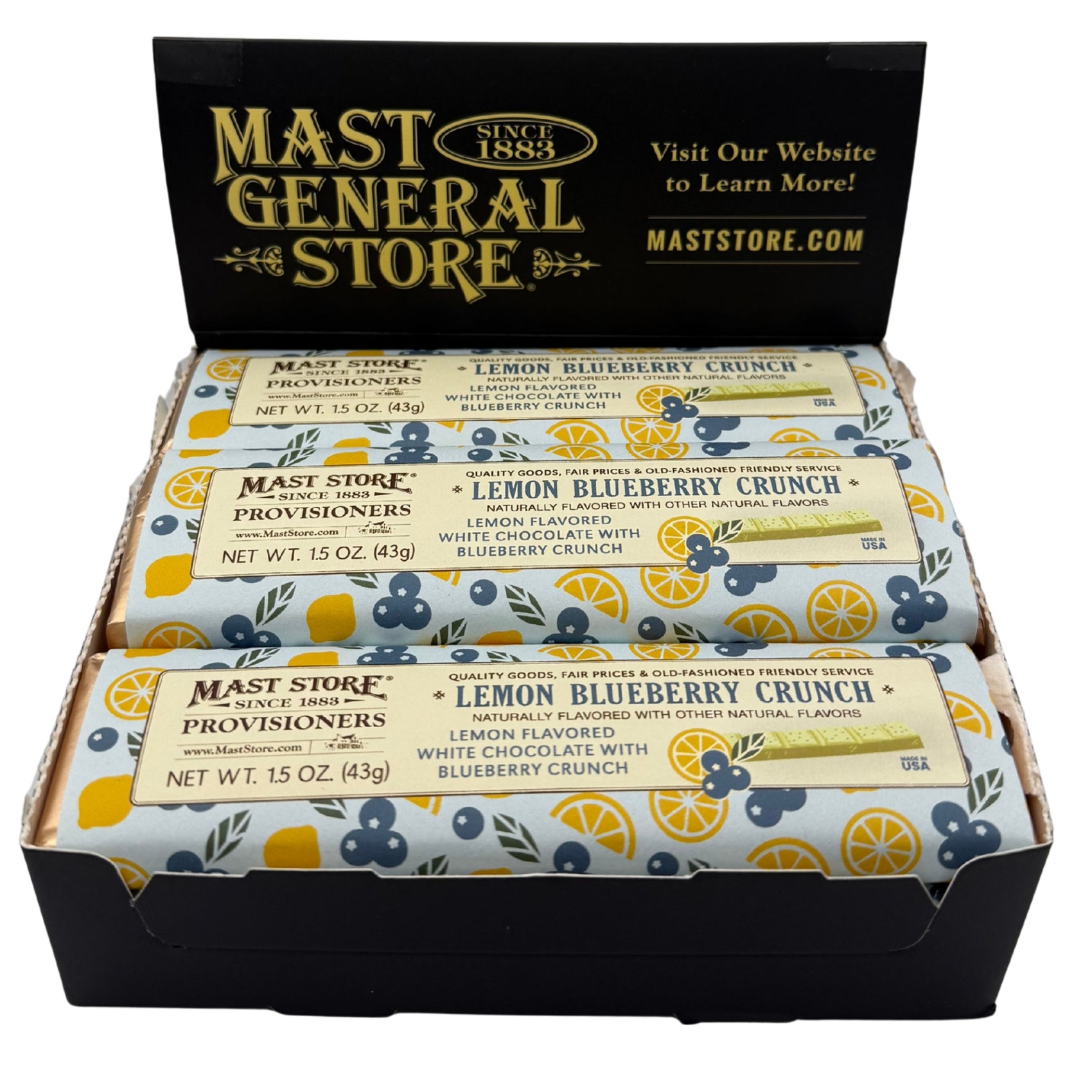 Mast General Choc Bar - Lemon Blueberry Crunch, 1.5oz, 12ct