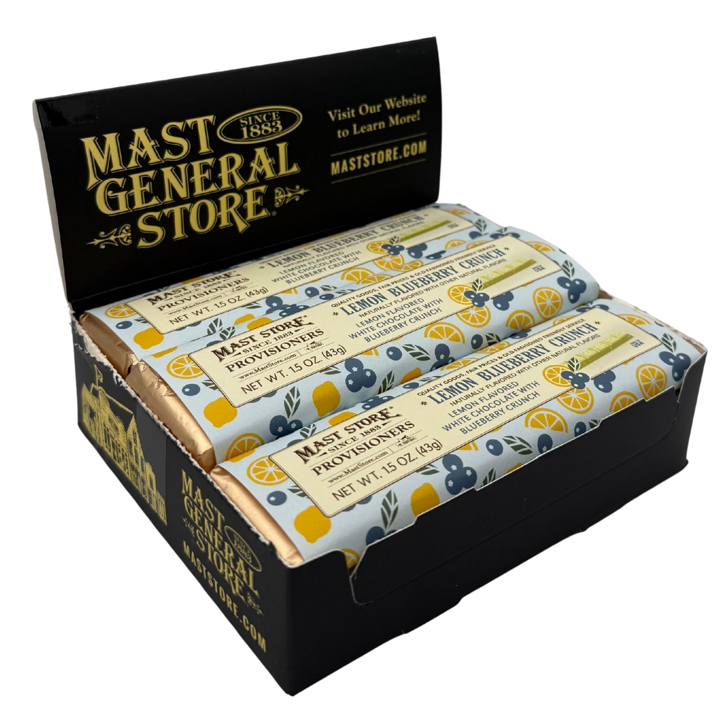 Mast General Choc Bar - Lemon Blueberry Crunch, 1.5oz, 12ct