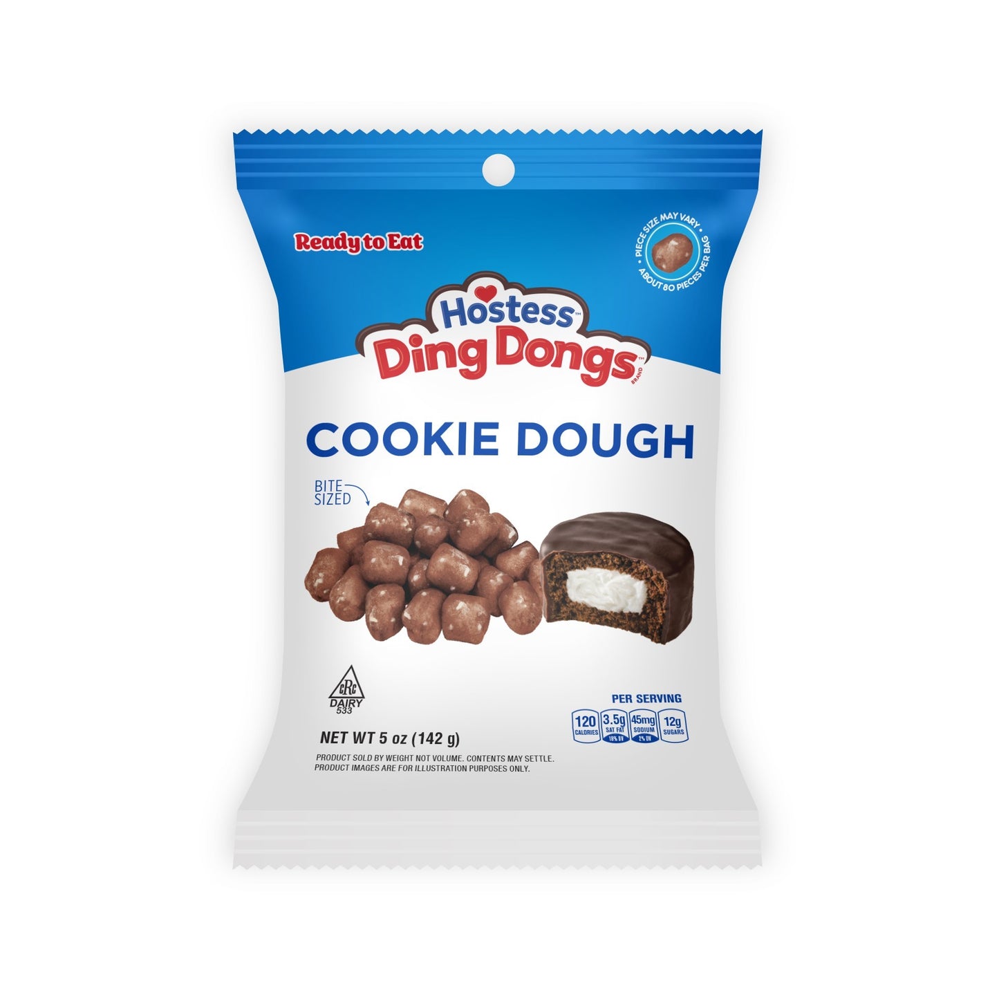 Hostess Ding Dongs Cookie Dough 5oz Peg Bag, 12ct