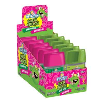 Ricky Joy Sour Crush Green Apple/Watermelon Sour Candy Gel 1.59oz, 12ct