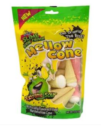 Ricky Joy Mellow Cone Extreme Sour Filled Marshmallow Cone 3.53oz, 18ct