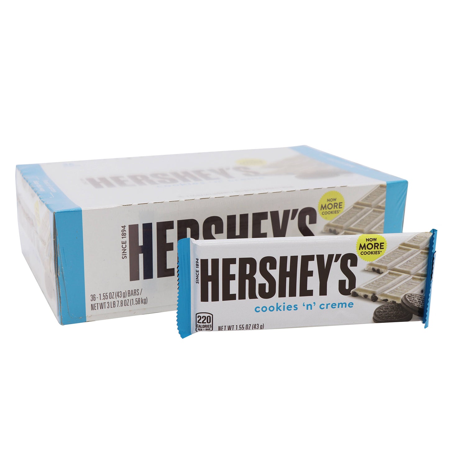 Hershey's Cookies & Creme Bar, 1.55oz, 36ct Case