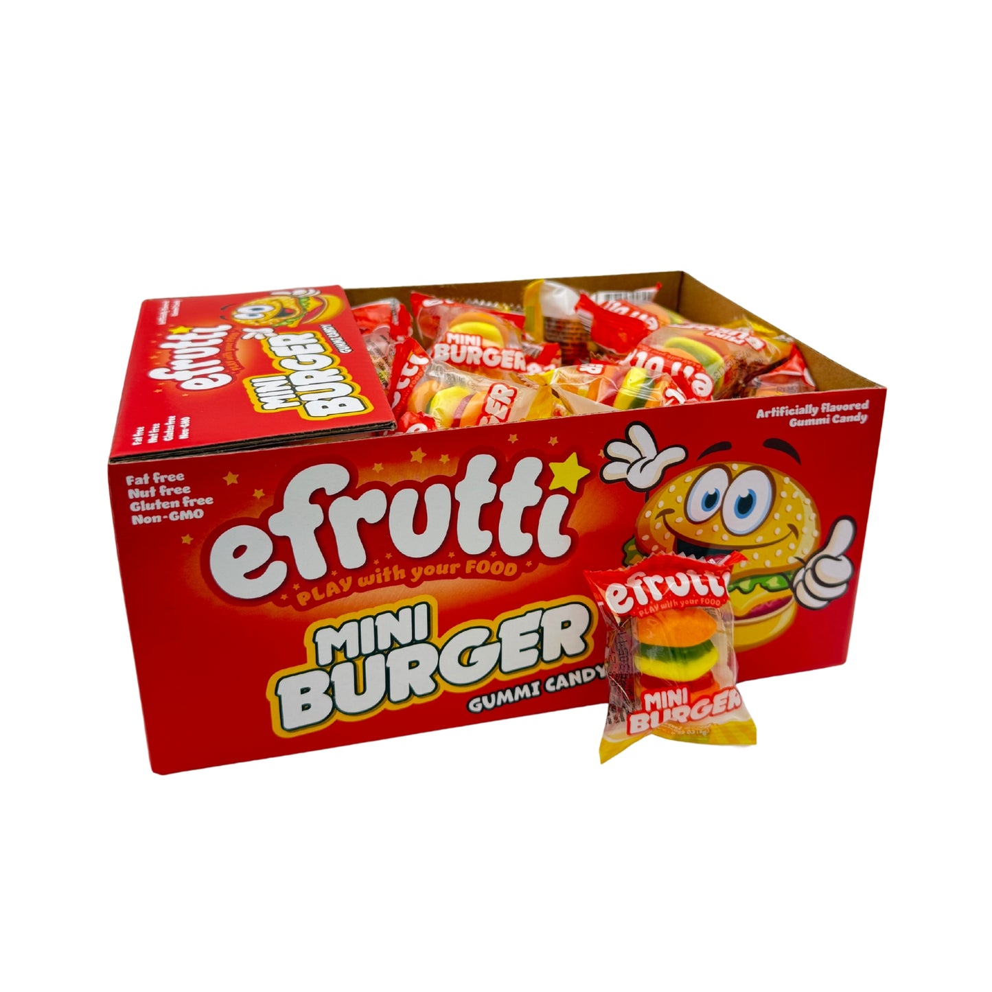 efrutti Gummi Burger, 0.32oz, Bulk Wrapped, 60ct Case
