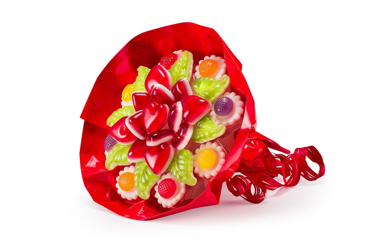 Raindrops Gummy Flower Bouquet & Floor Display, 30ct Bouquet