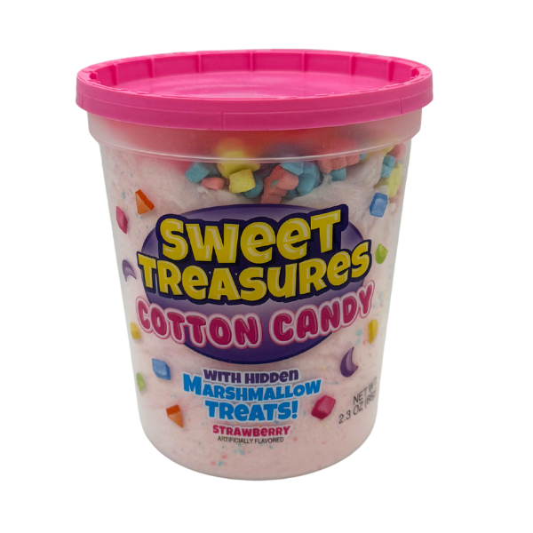 Sweet Treasures w/Marshmallows Cotton Candy, 2oz Tubs, 12ct