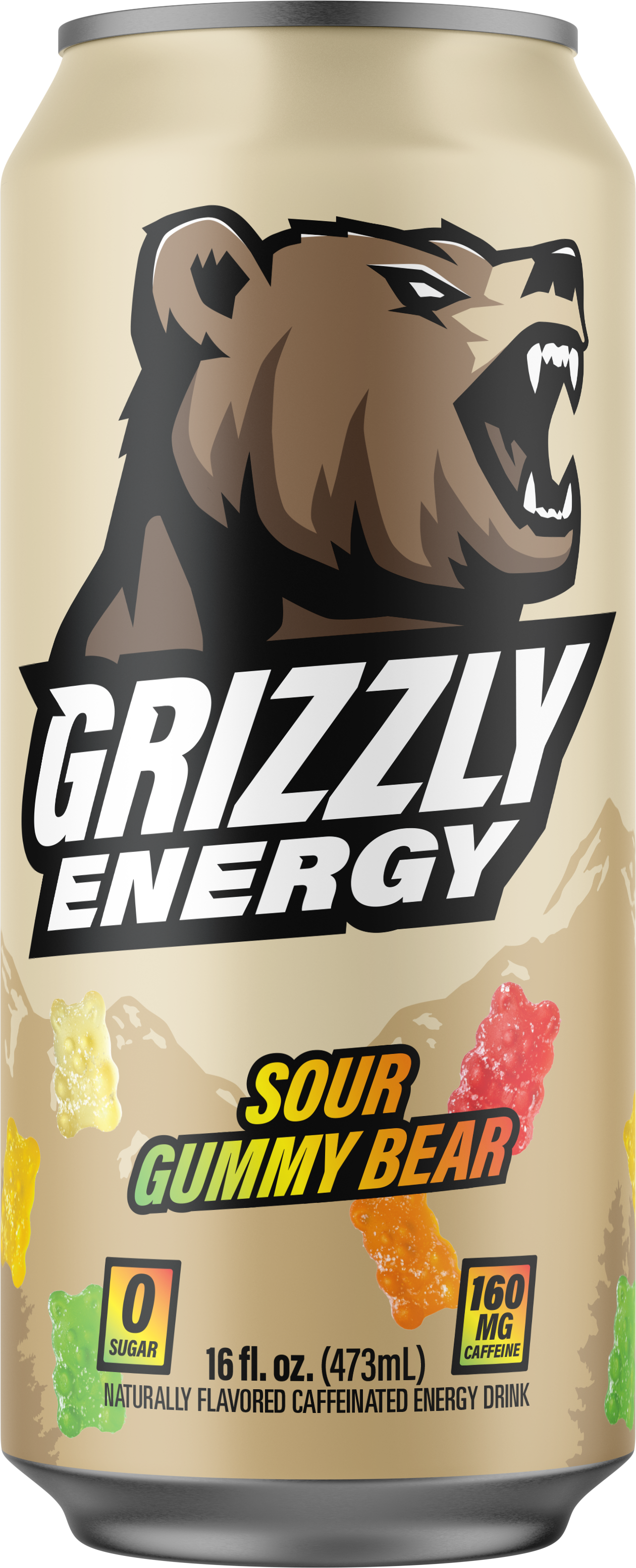 Grizzly Energy Sour Gummy Bear 16 fl oz, 12ct