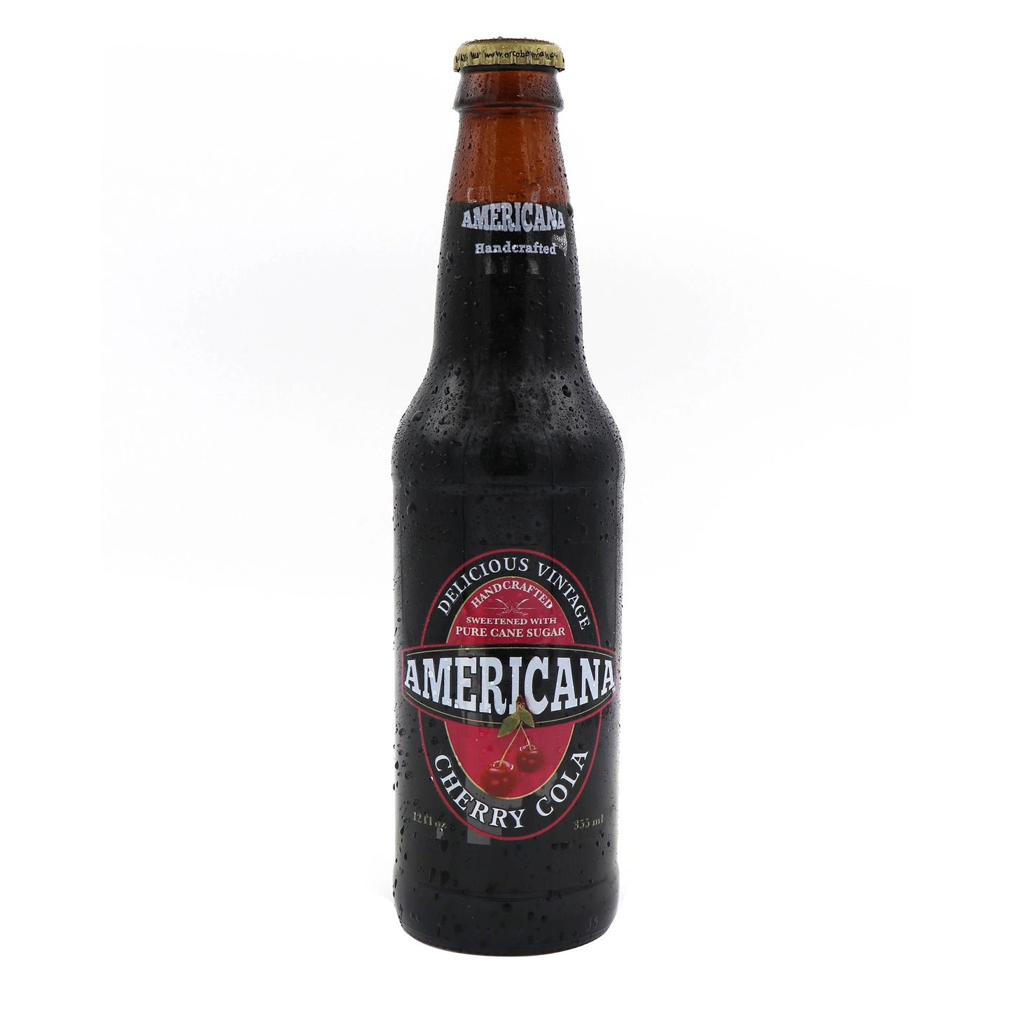 Americana Cherry Cola Soda, 12oz Glass Bottle 12ct