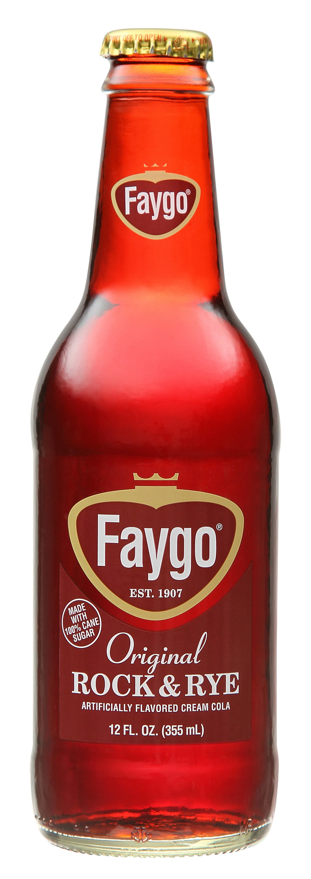 Faygo Original Rock & Rye 12oz glass, 24ct
