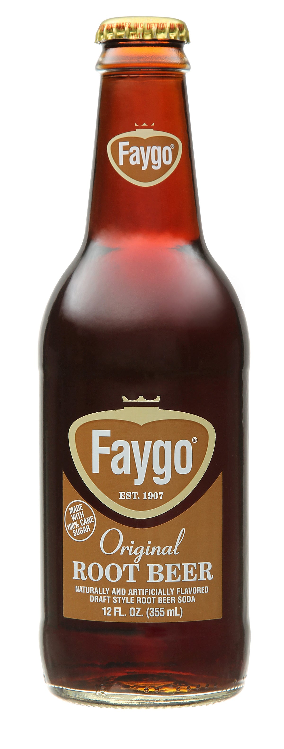 Faygo Original Root Beer 12fl oz Glass Bottle, 24ct
