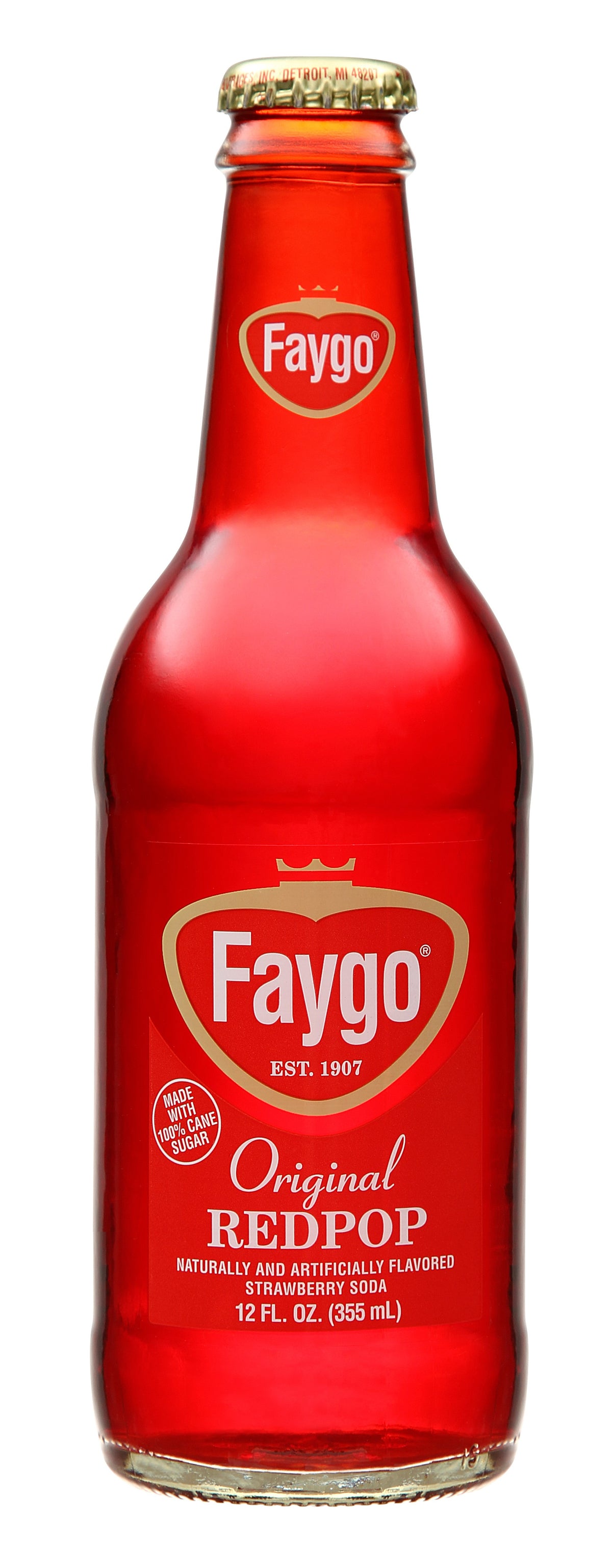 Faygo Original Redpop 12fl oz Glass Bottle, 24ct