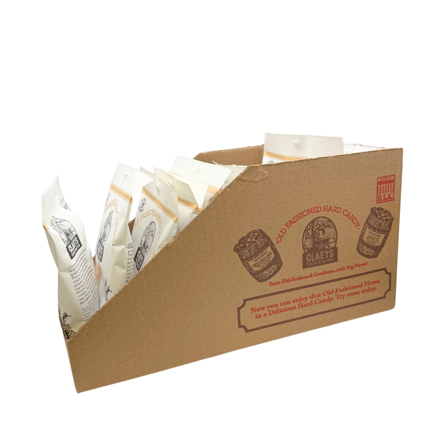Claeys Old Fashioned Hard Candy Natural Ginger Drops 6oz Bag, 12ct Display