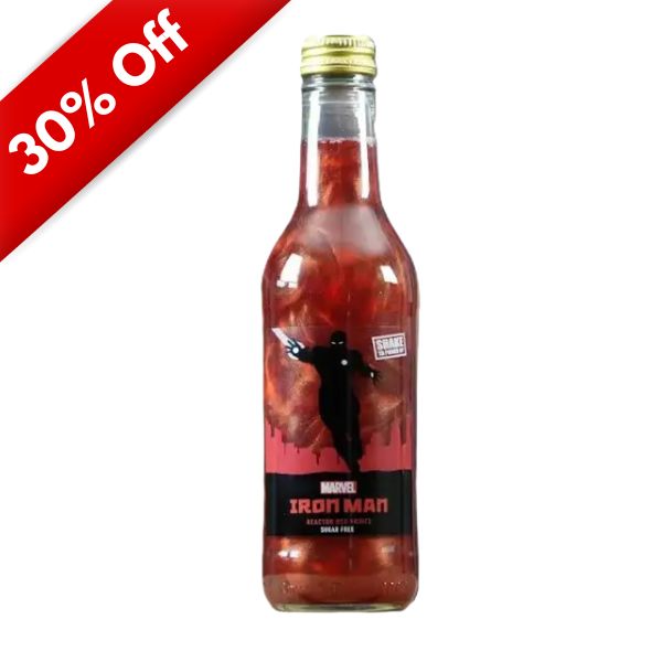 Marvel Iron Man Mixed Fruit Potion Soda 12ct Glass BBD 5/29/27