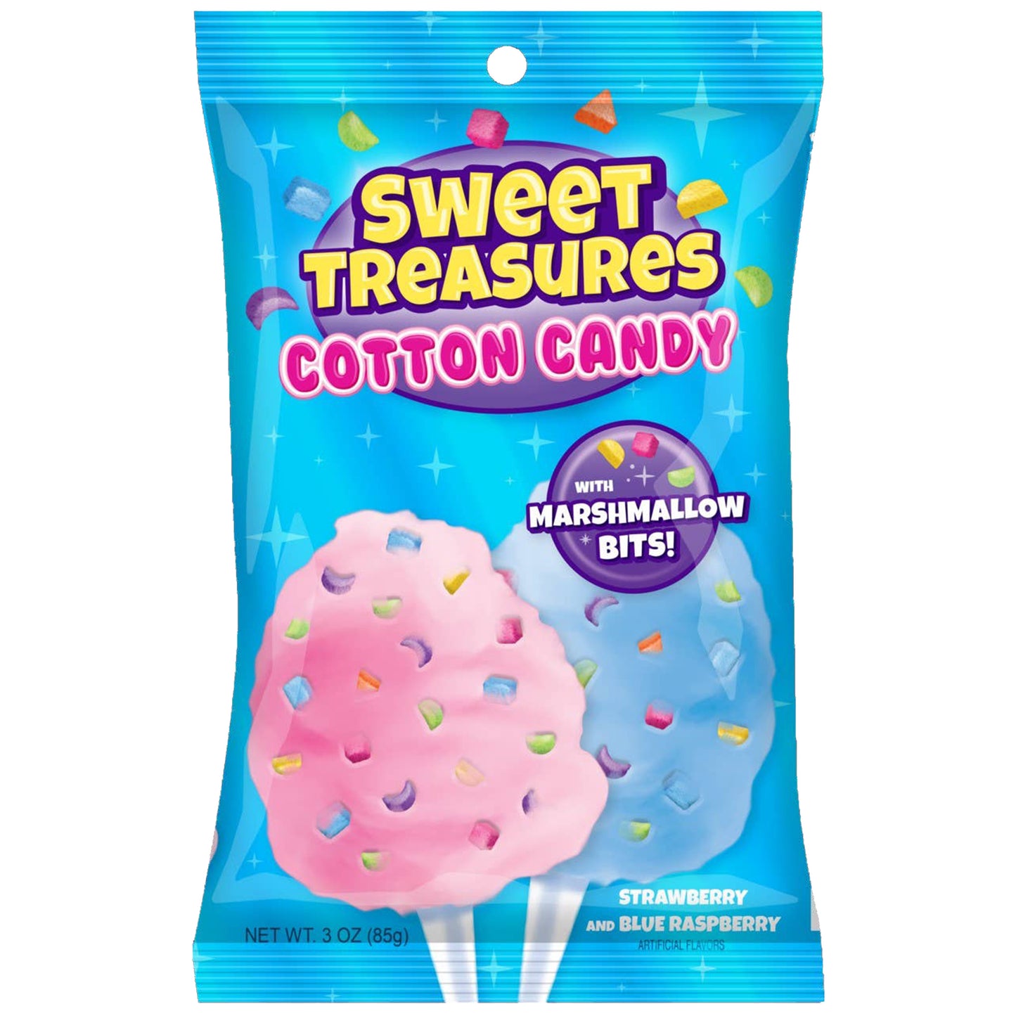 Sweet Treasures w/Marshmallows Cotton Candy, 3oz Bags, 12ct