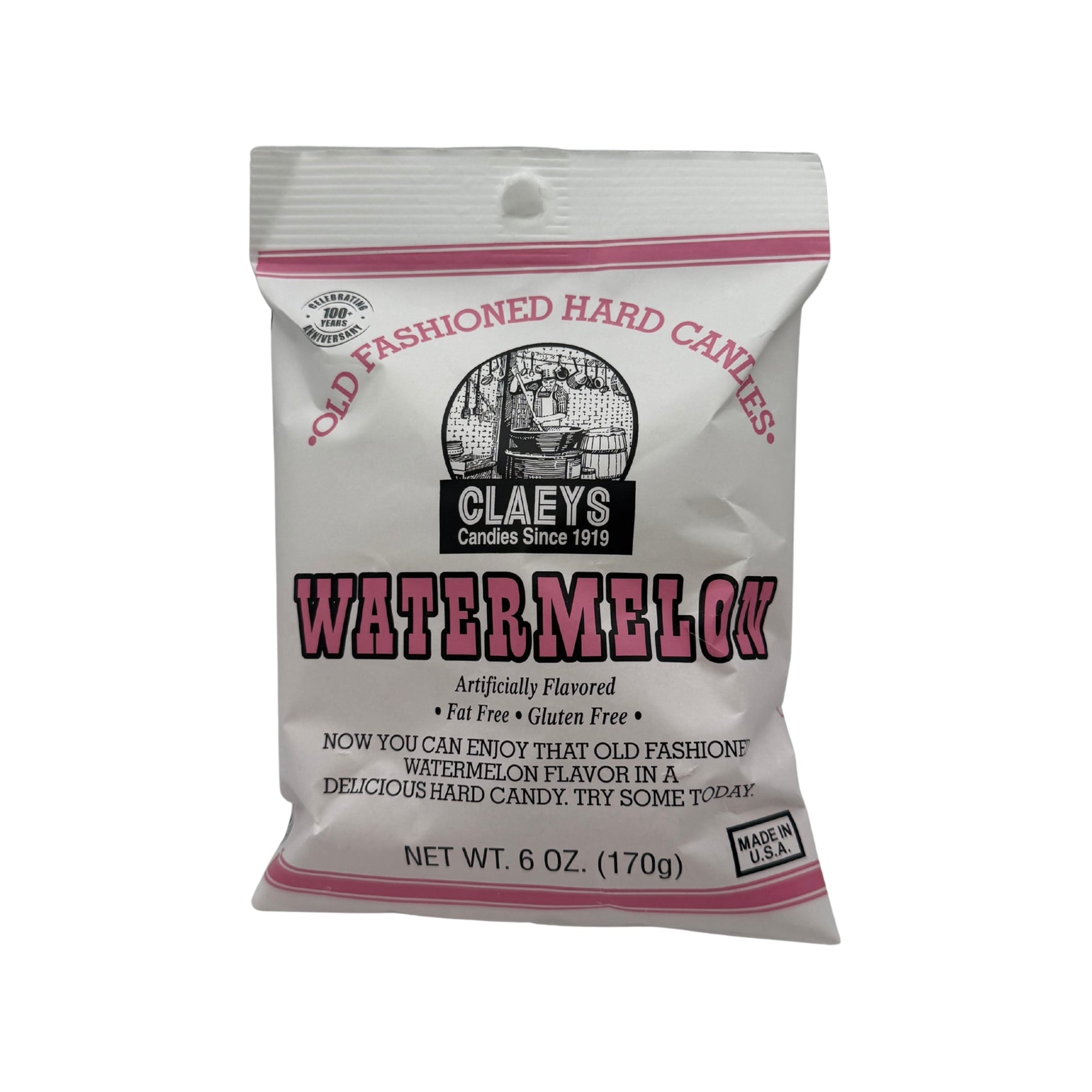 Claeys Old Fashioned Hard Candy Watermelon Drops 6oz Bag, 12ct Display