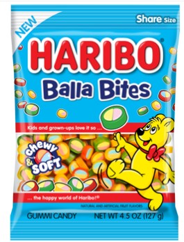 Haribo Balla Bites 4.5oz Peg Bag, 12ct