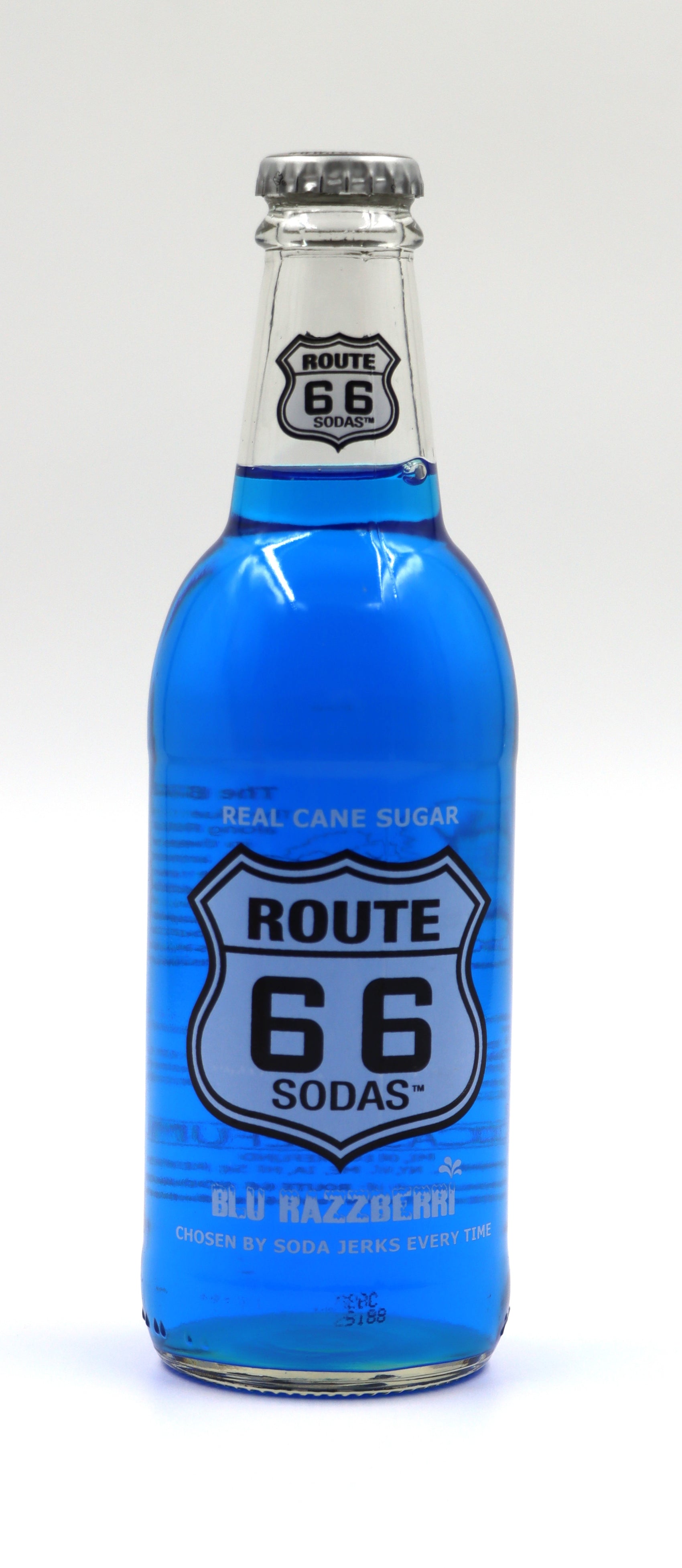 Route 66 Sodas Blu Razzberri, 12fl oz, 24ct Glass