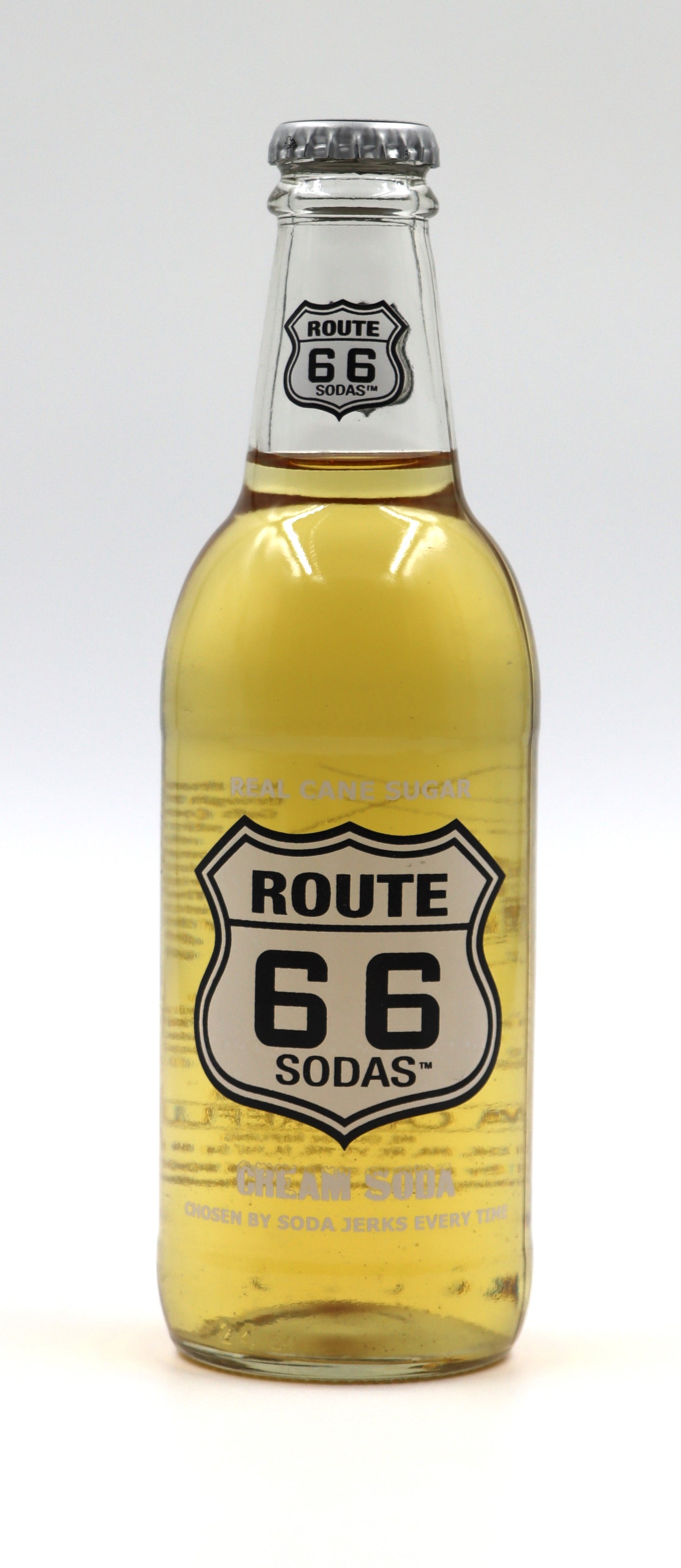 Route 66 Sodas Cream Soda, 12fl oz, 24ct Glass