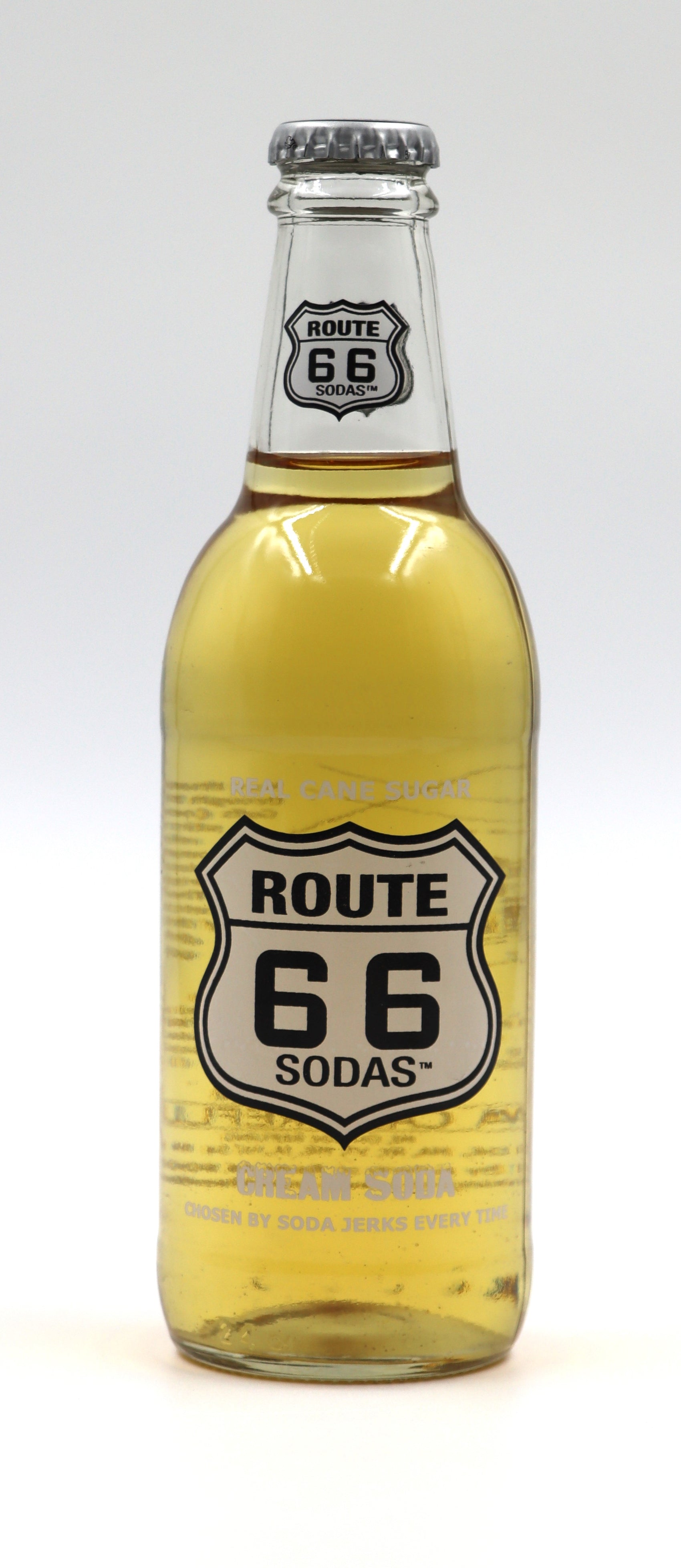 Route 66 Sodas Cream Soda, 12fl oz, 24ct Glass
